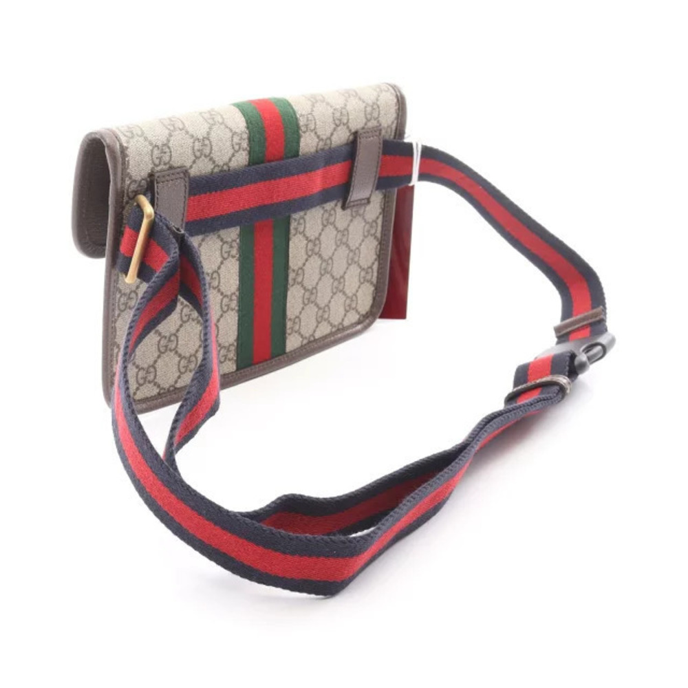 Gucci Waist Crossbody Bag Body Ophidia Belt Leather Supreme GG Bum Canvas Black